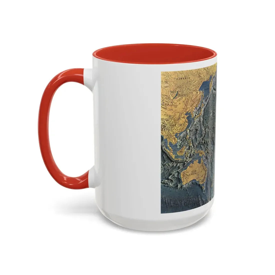 Pacific Ocean Floor (1969) (Map) Accent Coffee Mug - Go Mug Yourself