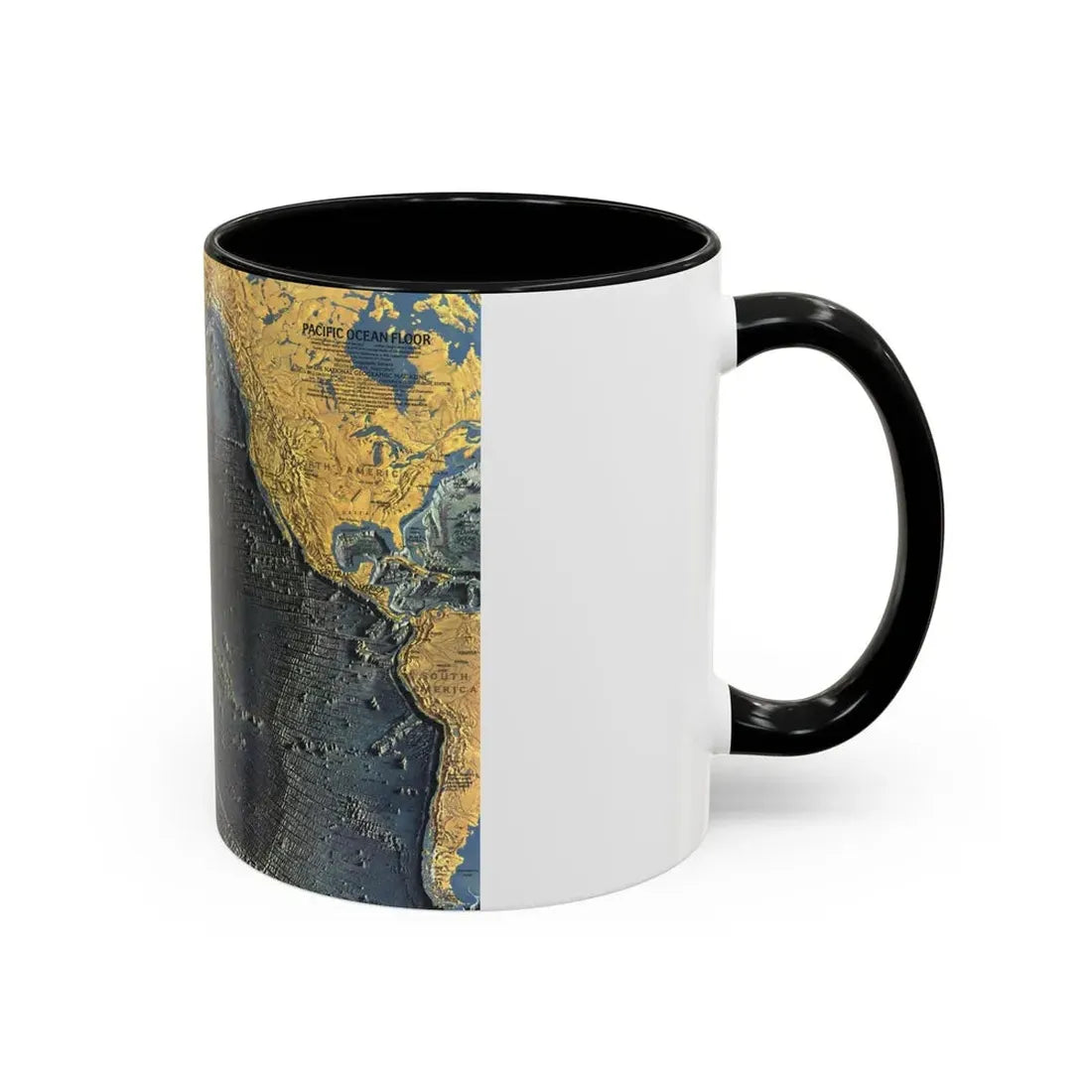Pacific Ocean Floor (1969) (Map) Accent Coffee Mug - Go Mug Yourself