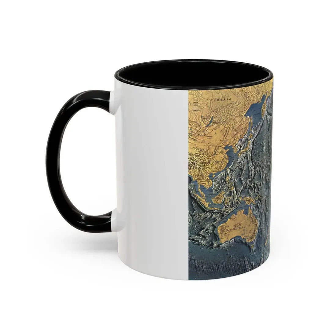Pacific Ocean Floor (1969) (Map) Accent Coffee Mug - Go Mug Yourself