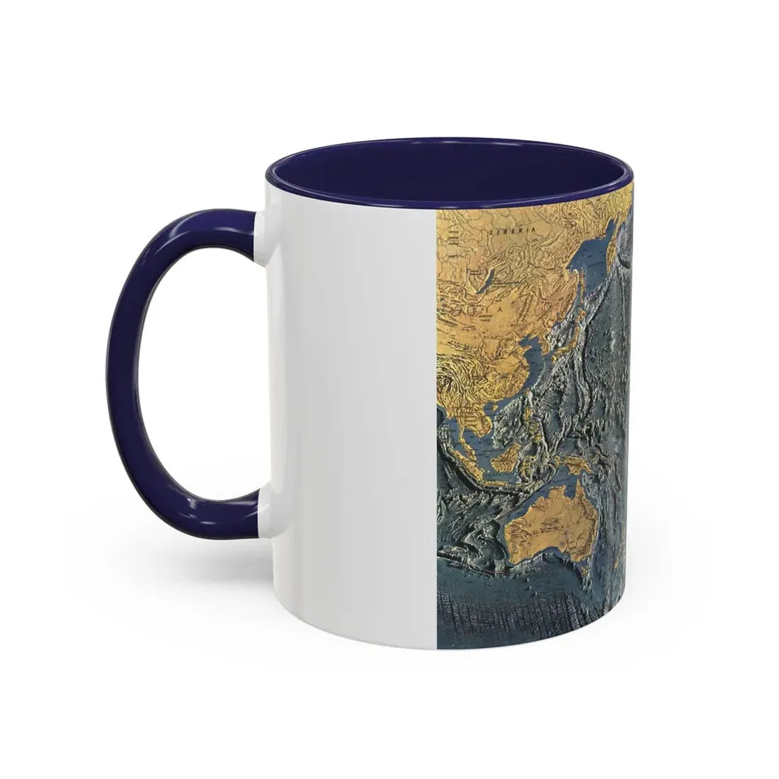Pacific Ocean Floor (1969) (Map) Accent Coffee Mug - Go Mug Yourself