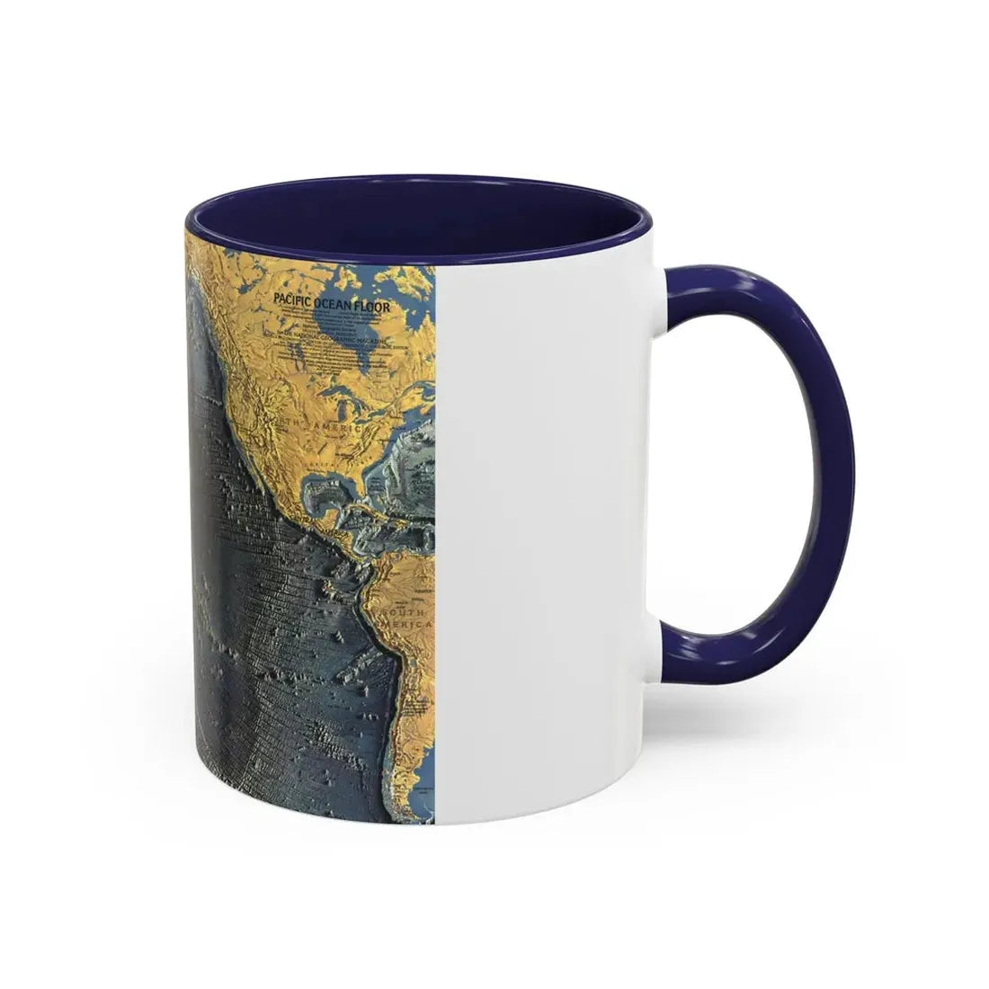 Pacific Ocean Floor (1969) (Map) Accent Coffee Mug - Go Mug Yourself