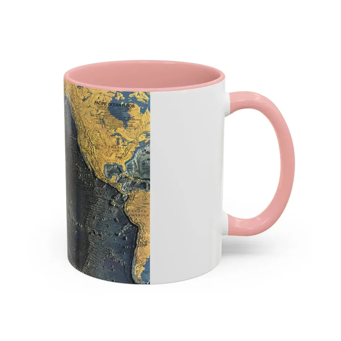 Pacific Ocean Floor (1969) (Map) Accent Coffee Mug - Go Mug Yourself