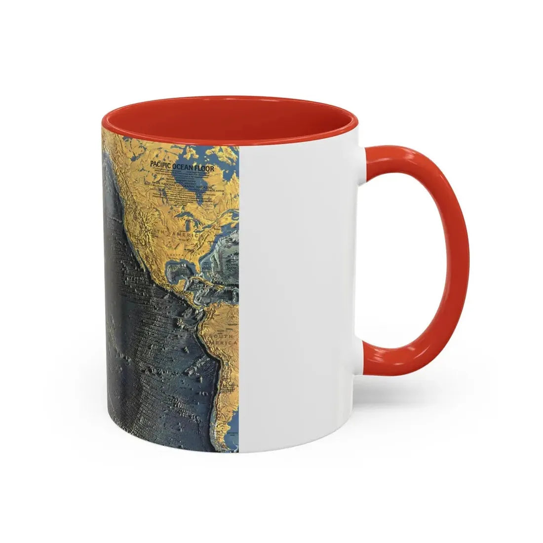 Pacific Ocean Floor (1969) (Map) Accent Coffee Mug - Go Mug Yourself