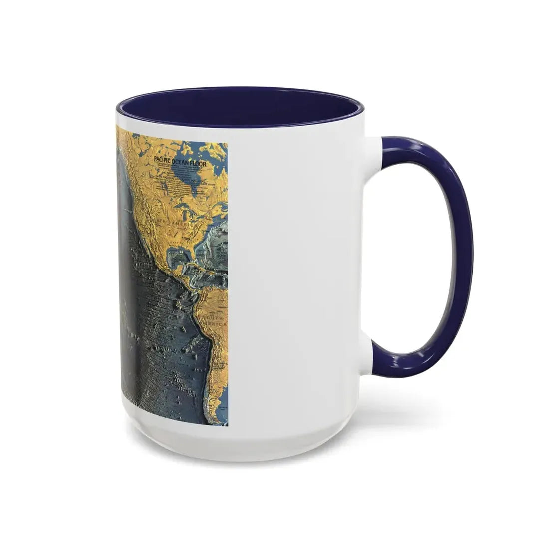 Pacific Ocean Floor (1969) (Map) Accent Coffee Mug - Go Mug Yourself