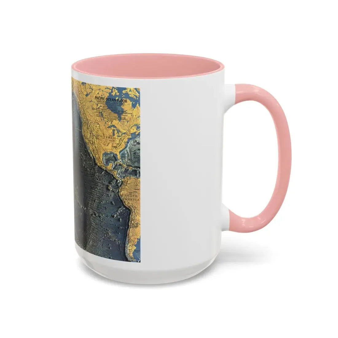 Pacific Ocean Floor (1969) (Map) Accent Coffee Mug - Go Mug Yourself