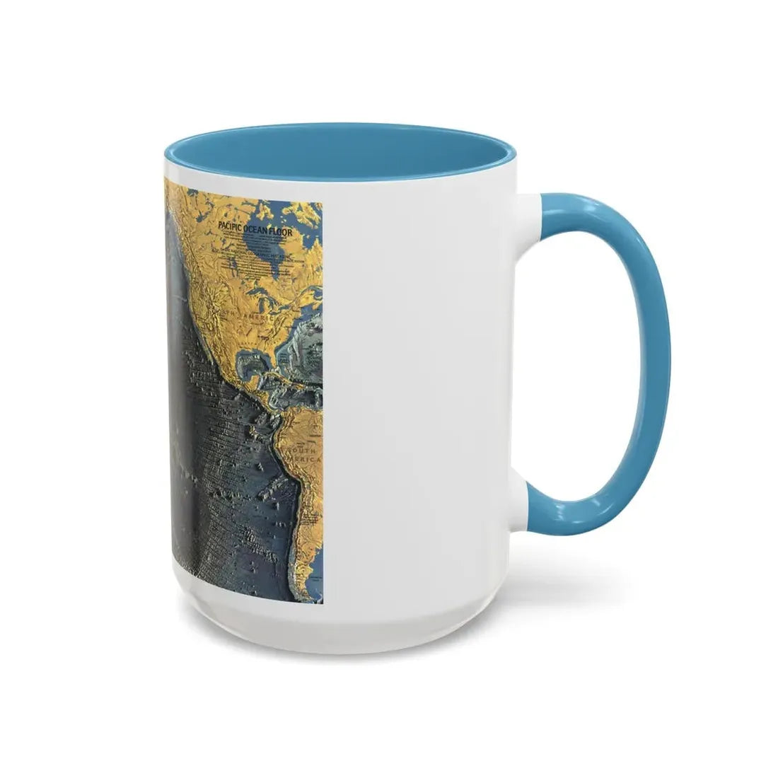 Pacific Ocean Floor (1969) (Map) Accent Coffee Mug - Go Mug Yourself