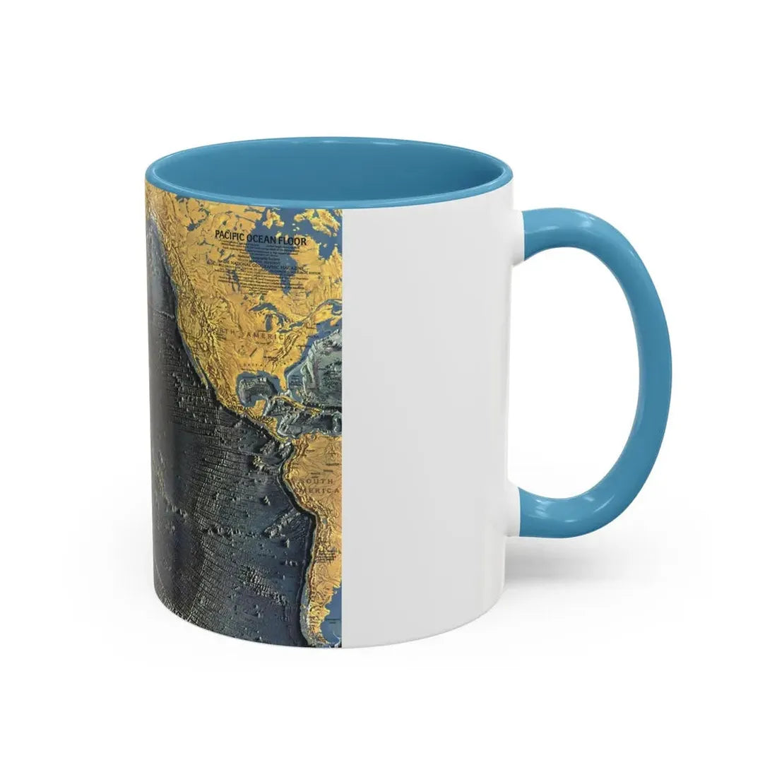 Pacific Ocean Floor (1969) (Map) Accent Coffee Mug - Go Mug Yourself