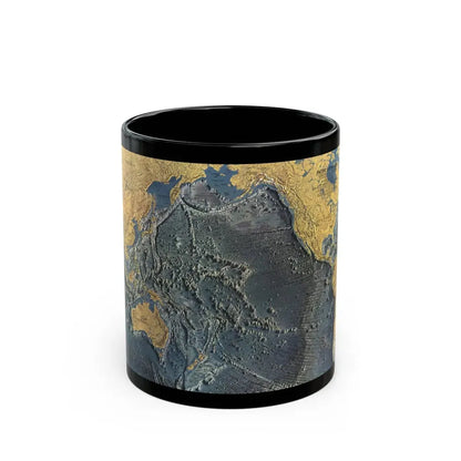 Pacific Ocean Floor (1969) (Map) Black Coffee Mug 11oz - Go Mug Yourself