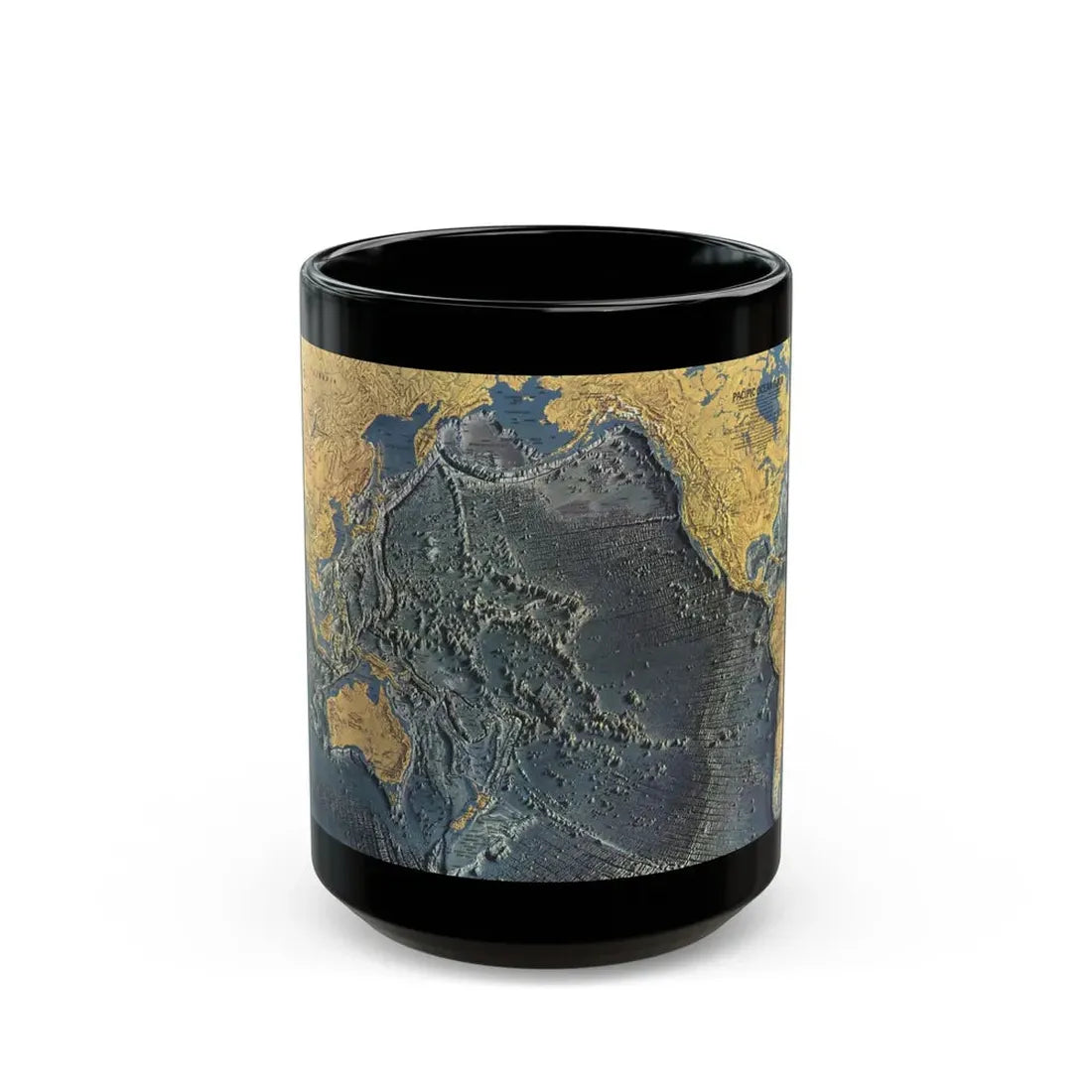 Pacific Ocean Floor (1969) (Map) Black Coffee Mug 15oz - Go Mug Yourself