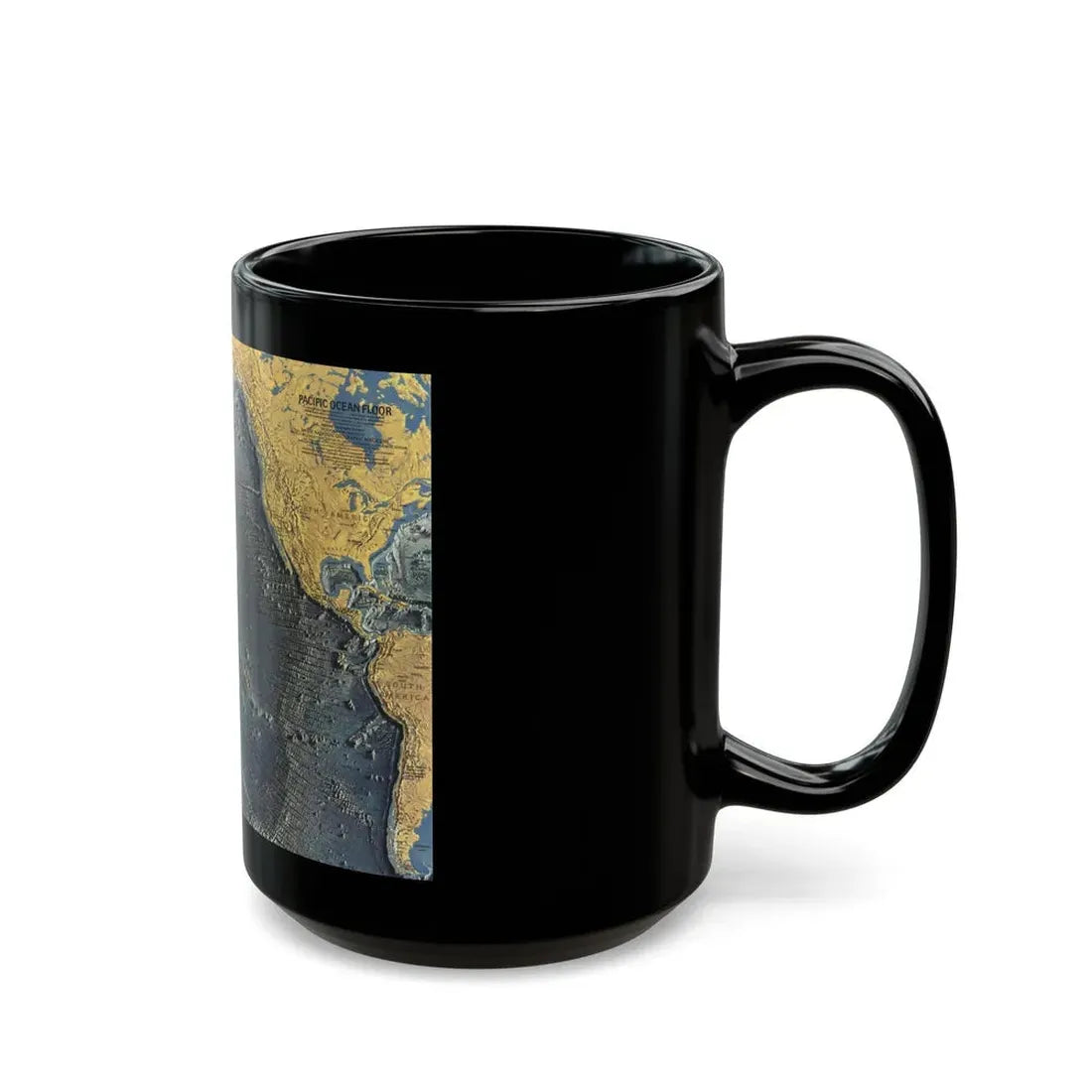 Pacific Ocean Floor (1969) (Map) Black Coffee Mug - Go Mug Yourself