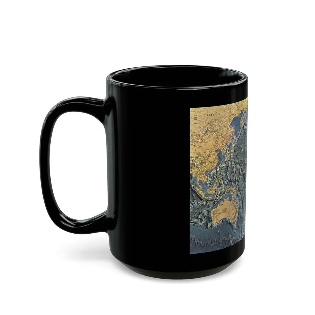 Pacific Ocean Floor (1969) (Map) Black Coffee Mug - Go Mug Yourself