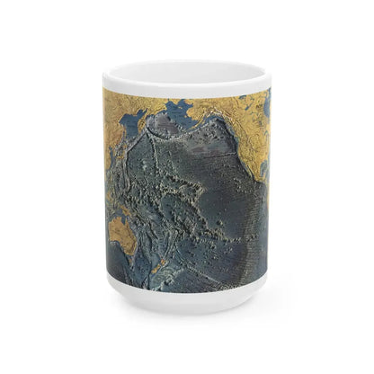 Pacific Ocean Floor (1969) (Map) White Coffee Mug 15oz - Go Mug Yourself