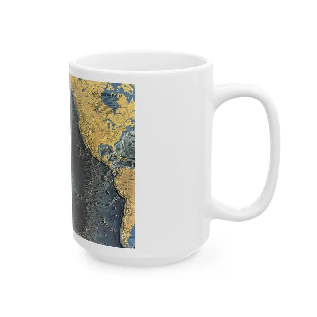 Pacific Ocean Floor (1969) (Map) White Coffee Mug - Go Mug Yourself