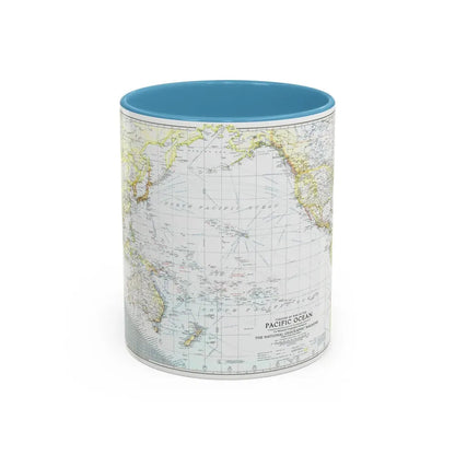 Pacific Ocean - Theater of War (1942) (Map) Accent Coffee Mug 11oz Light Blue - Go Mug Yourself