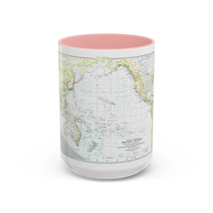 Pacific Ocean - Theater of War (1942) (Map) Accent Coffee Mug 15oz Pink - Go Mug Yourself