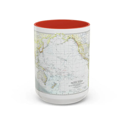 Pacific Ocean - Theater of War (1942) (Map) Accent Coffee Mug 15oz Red - Go Mug Yourself