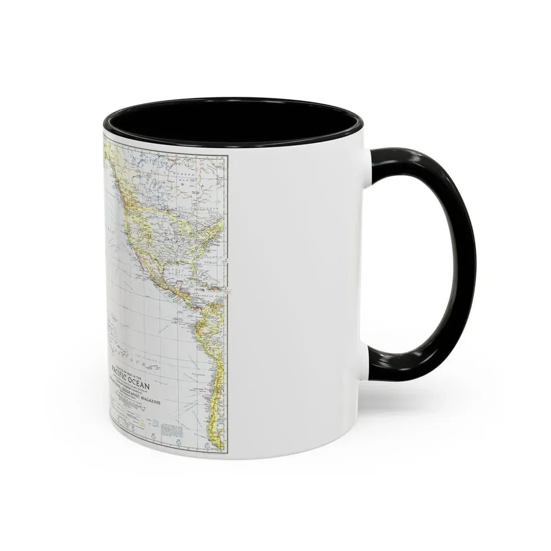 Pacific Ocean - Theater of War (1942) (Map) Accent Coffee Mug - Go Mug Yourself
