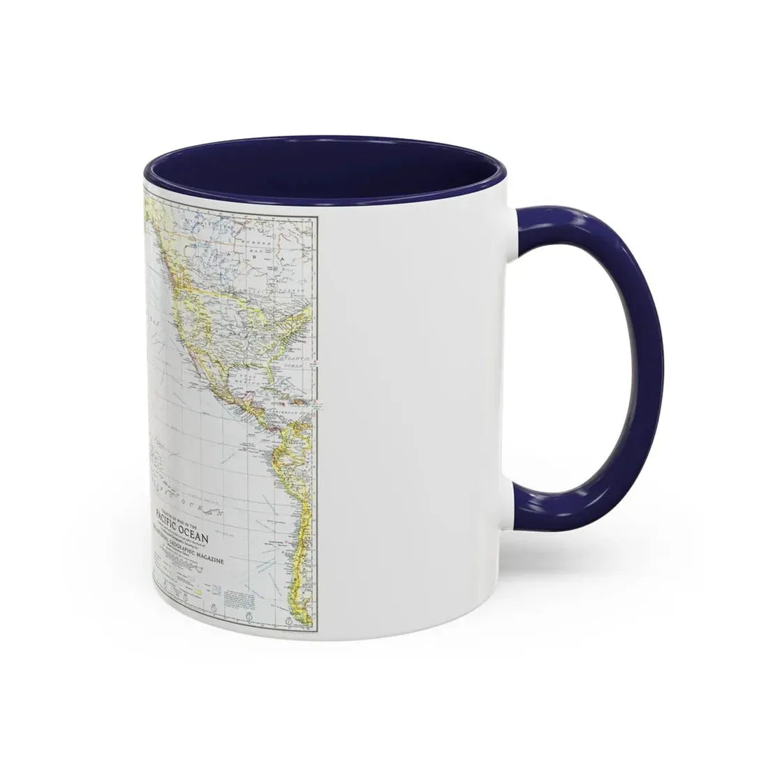 Pacific Ocean - Theater of War (1942) (Map) Accent Coffee Mug - Go Mug Yourself