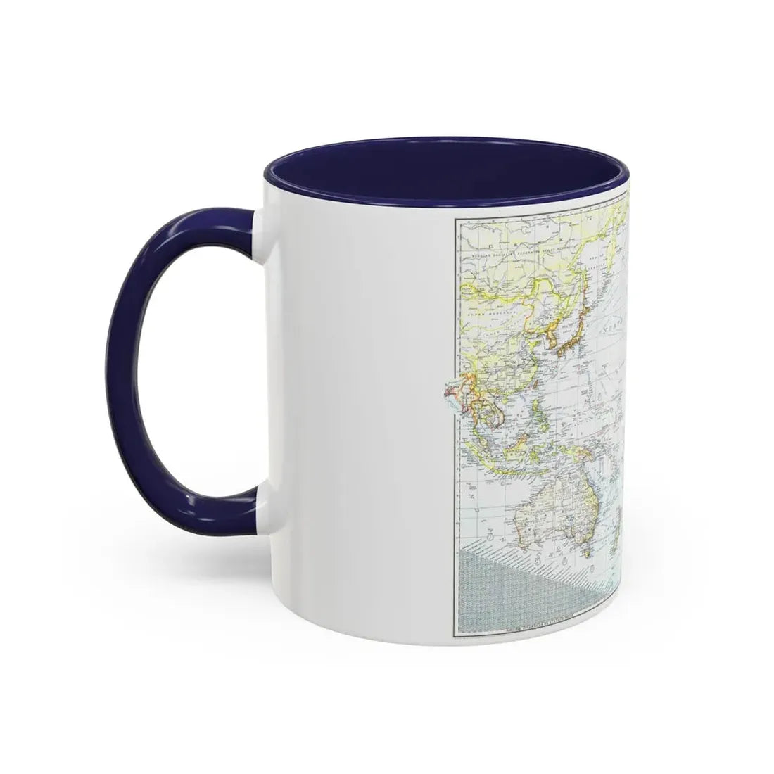 Pacific Ocean - Theater of War (1942) (Map) Accent Coffee Mug - Go Mug Yourself