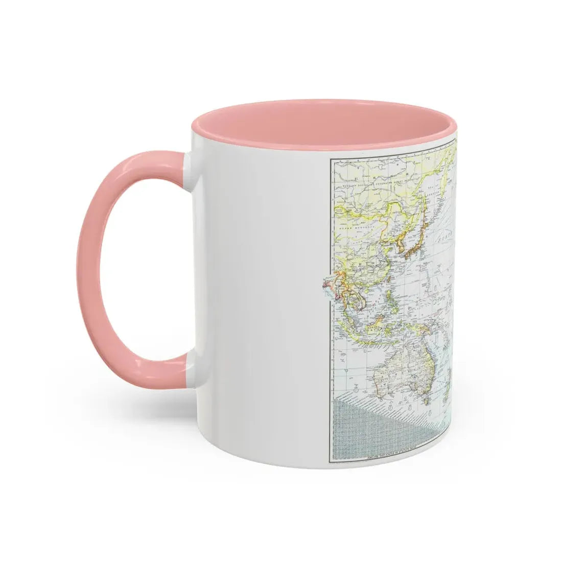 Pacific Ocean - Theater of War (1942) (Map) Accent Coffee Mug - Go Mug Yourself