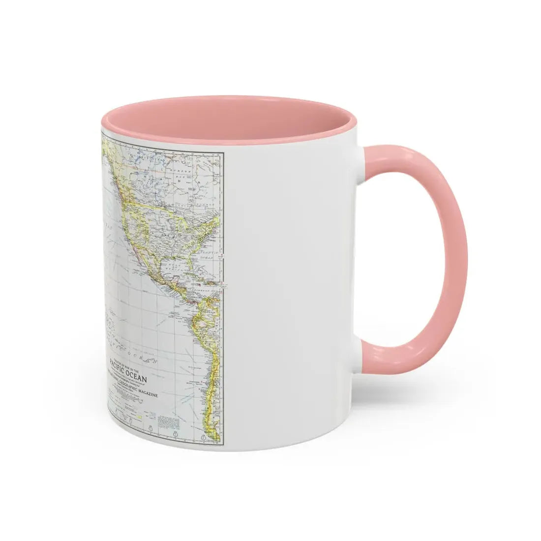 Pacific Ocean - Theater of War (1942) (Map) Accent Coffee Mug - Go Mug Yourself