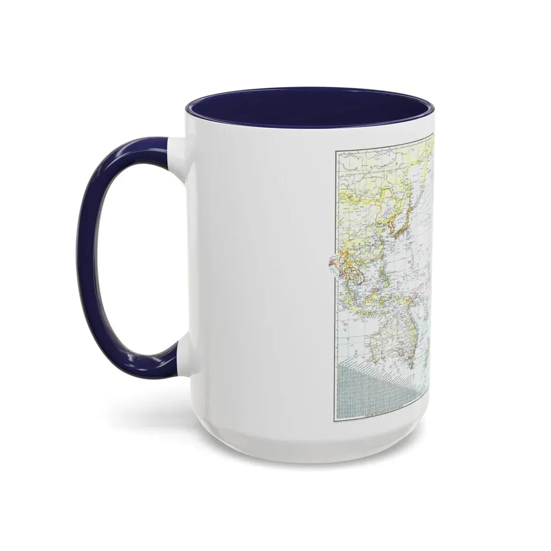 Pacific Ocean - Theater of War (1942) (Map) Accent Coffee Mug - Go Mug Yourself