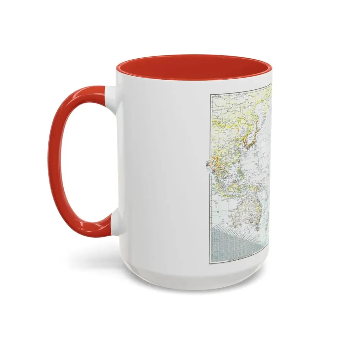 Pacific Ocean - Theater of War (1942) (Map) Accent Coffee Mug - Go Mug Yourself