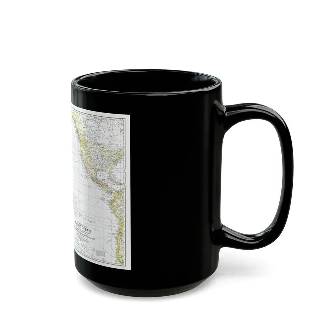 Pacific Ocean - Theater of War (1942) (Map) Black Coffee Mug - Go Mug Yourself