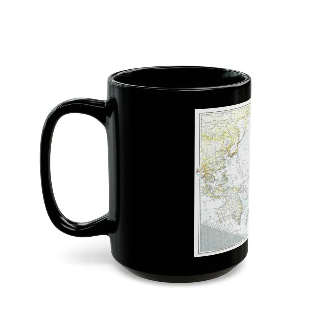 Pacific Ocean - Theater of War (1942) (Map) Black Coffee Mug - Go Mug Yourself