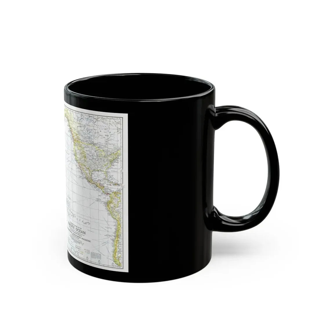 Pacific Ocean - Theater of War (1942) (Map) Black Coffee Mug - Go Mug Yourself
