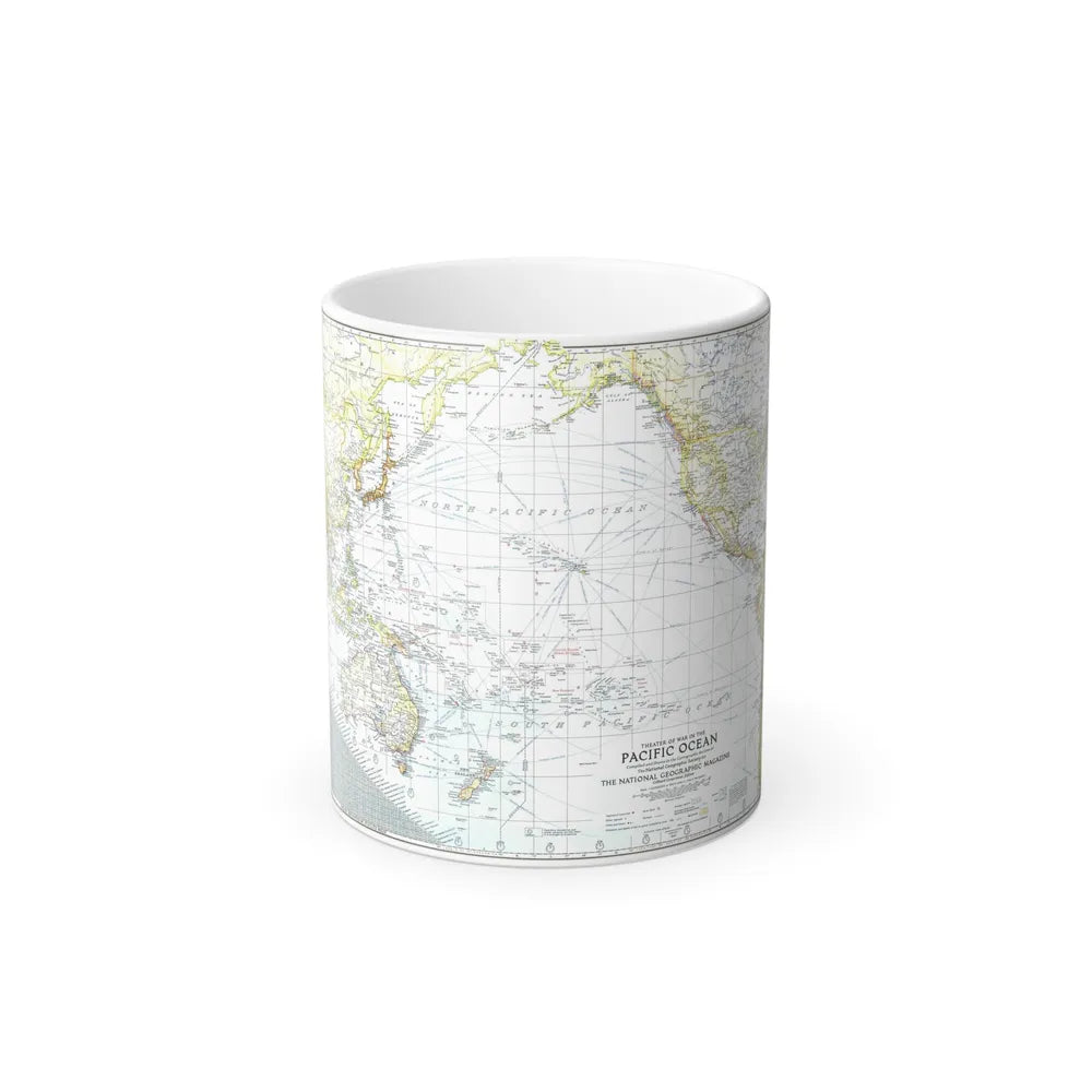 Pacific Ocean - Theater of War (1942) (Map) Color Changing Mug 11oz-Go Mug Yourself