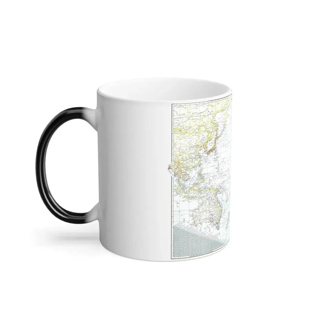 Pacific Ocean - Theater of War (1942) (Map) Color Changing Mug 11oz - Go Mug Yourself