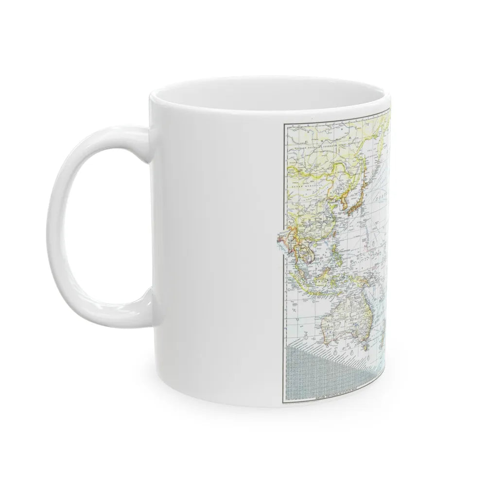 Pacific Ocean - Theater of War (1942) (Map) White Coffee Mug-Go Mug Yourself