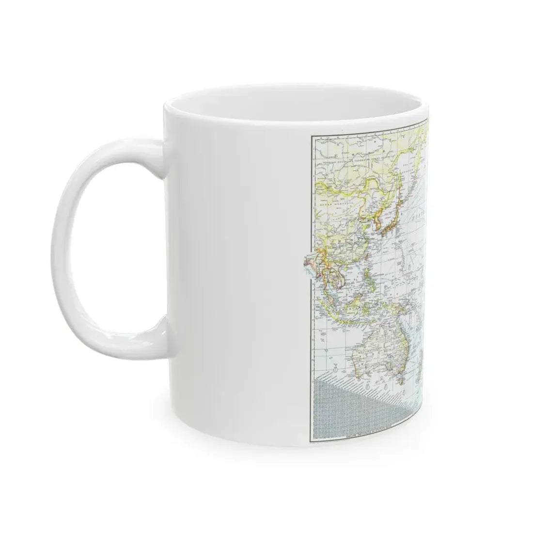 Pacific Ocean - Theater of War (1942) (Map) White Coffee Mug - Go Mug Yourself