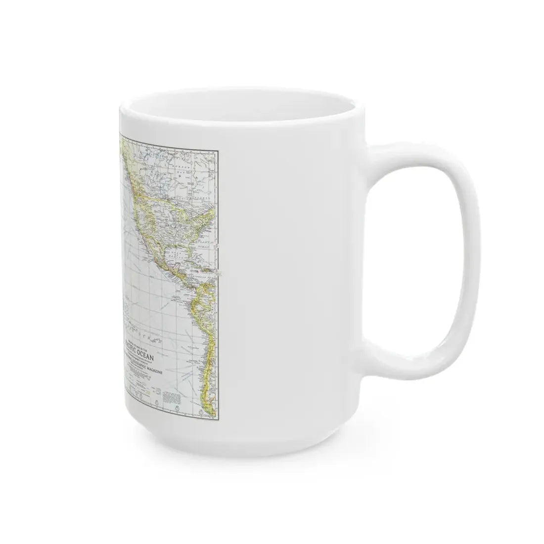 Pacific Ocean - Theater of War (1942) (Map) White Coffee Mug - Go Mug Yourself
