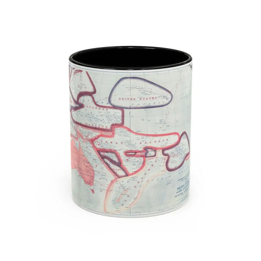Pacific - Sovereignty and Mandate Boundary Lines (1921) (Map) Accent Coffee Mug 11oz Black - Go Mug Yourself