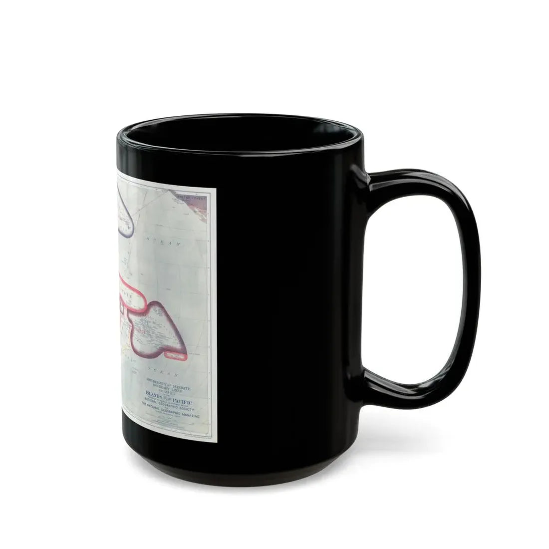 Pacific - Sovereignty and Mandate Boundary Lines (1921) (Map) Black Coffee Mug - Go Mug Yourself