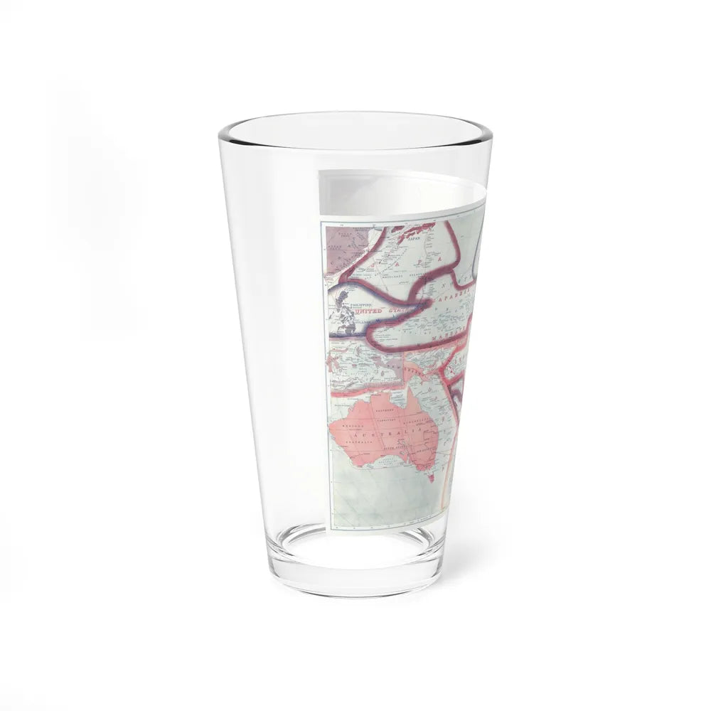 Pacific - Sovereignty and Mandate Boundary Lines (1921) (Map) Pint Glass 16oz-Go Mug Yourself