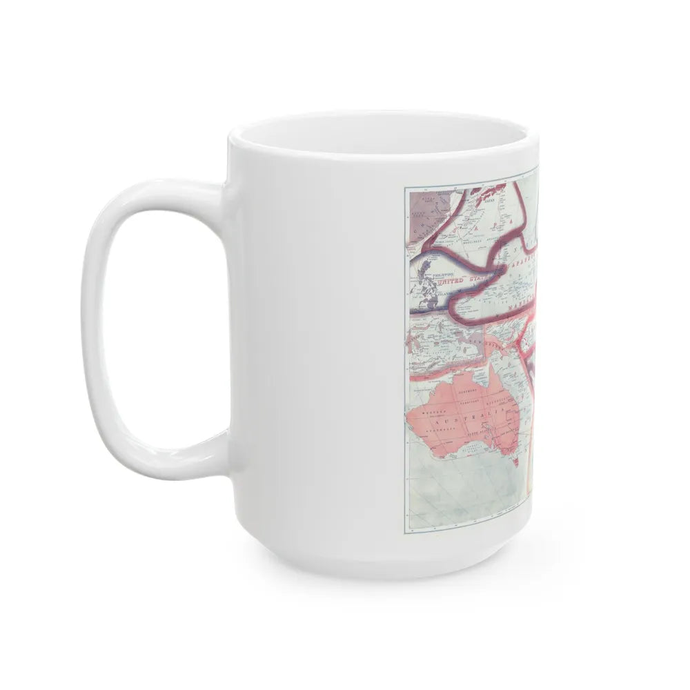 Pacific - Sovereignty and Mandate Boundary Lines (1921) (Map) White Coffee Mug-Go Mug Yourself