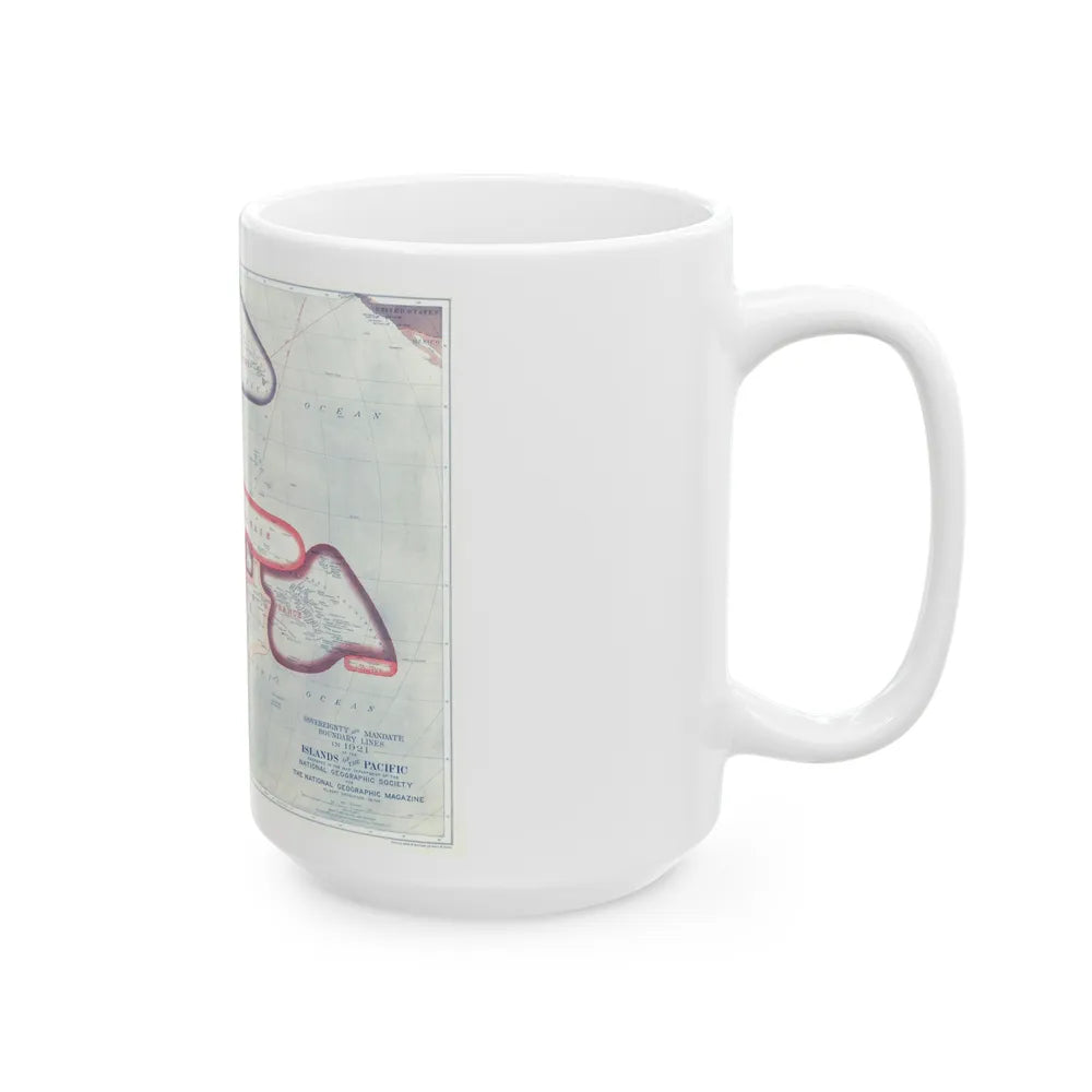 Pacific - Sovereignty and Mandate Boundary Lines (1921) (Map) White Coffee Mug-Go Mug Yourself