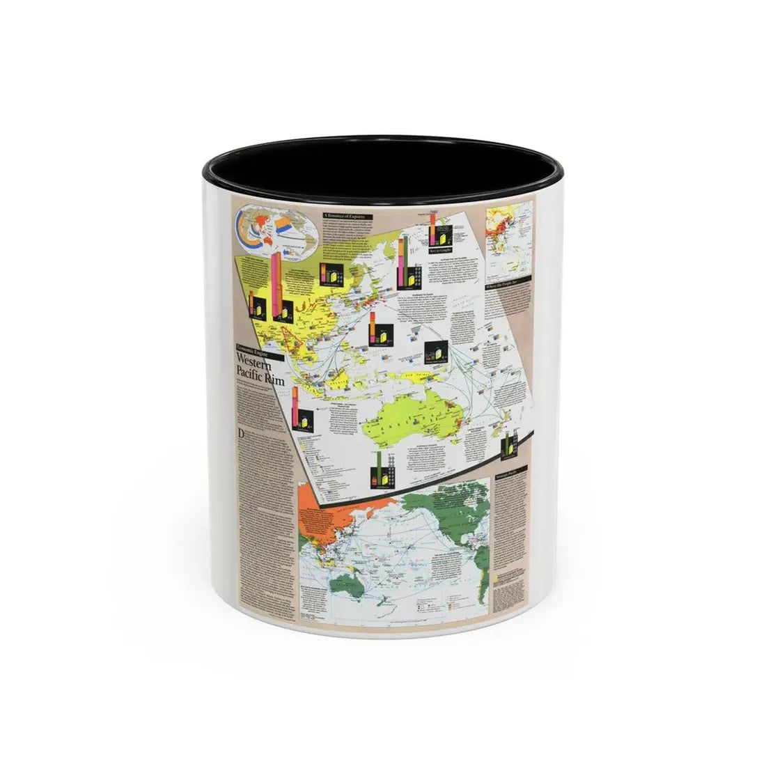 Pacific - Western Rim (1989) (Map) Accent Coffee Mug 11oz Black - Go Mug Yourself
