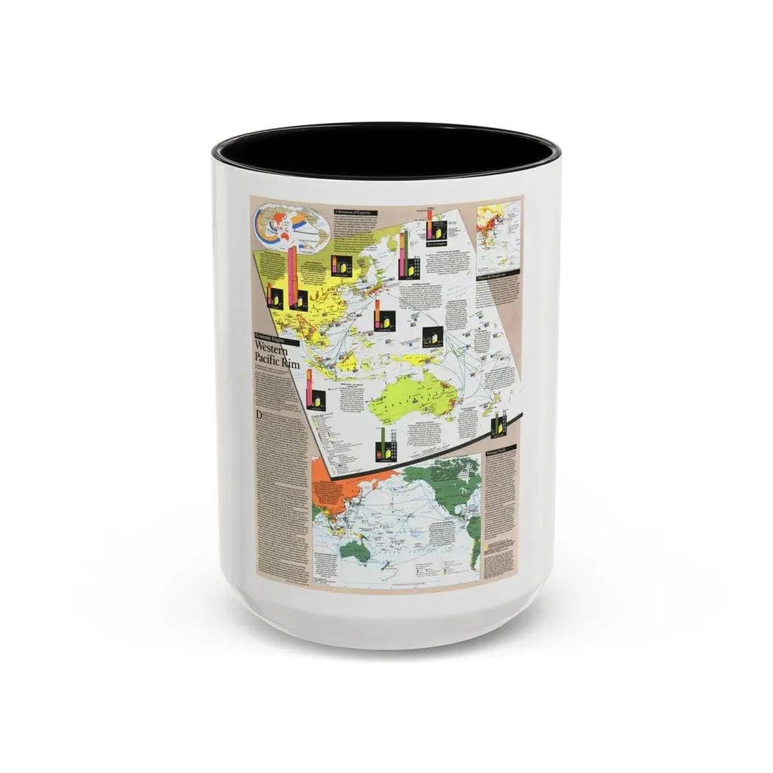 Pacific - Western Rim (1989) (Map) Accent Coffee Mug 15oz Black - Go Mug Yourself