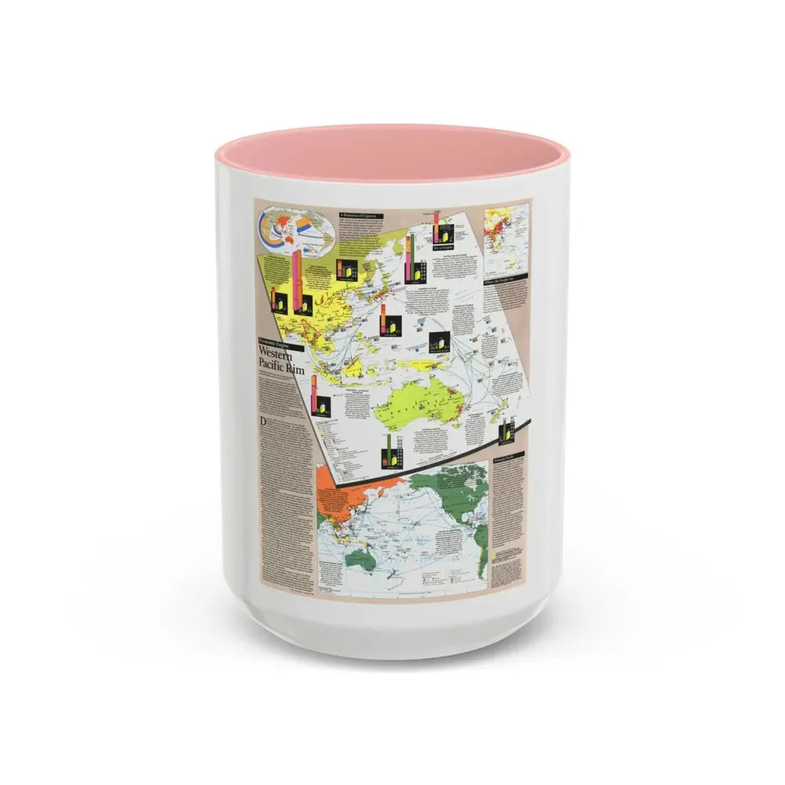 Pacific - Western Rim (1989) (Map) Accent Coffee Mug 15oz Pink - Go Mug Yourself
