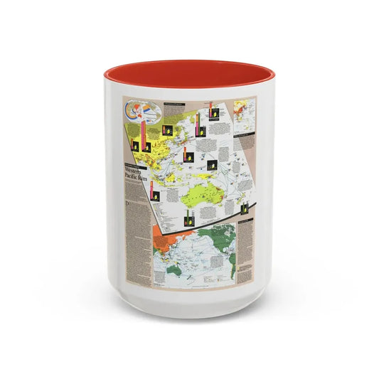 Pacific - Western Rim (1989) (Map) Accent Coffee Mug 15oz Red - Go Mug Yourself