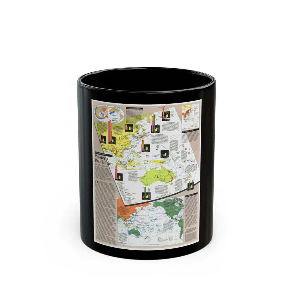 Pacific - Western Rim (1989) (Map) Black Coffee Mug-11oz-Go Mug Yourself