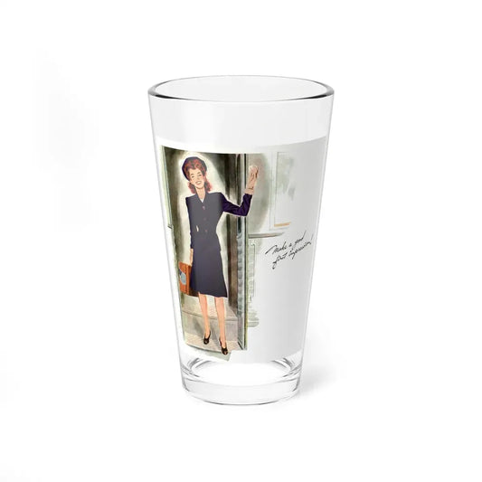 Pacific Worsted advertisement, 1943 (Magazine Illustration) Pint Glass 16oz 16oz - Go Mug Yourself