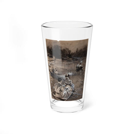 Paddling in the Moonlight (Magazine Illustration) Pint Glass 16oz-16oz-Go Mug Yourself