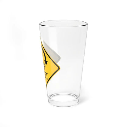 PADOT W14-2-2 (Pennsylvania) (Road Sign) Pint Glass 16oz - Go Mug Yourself