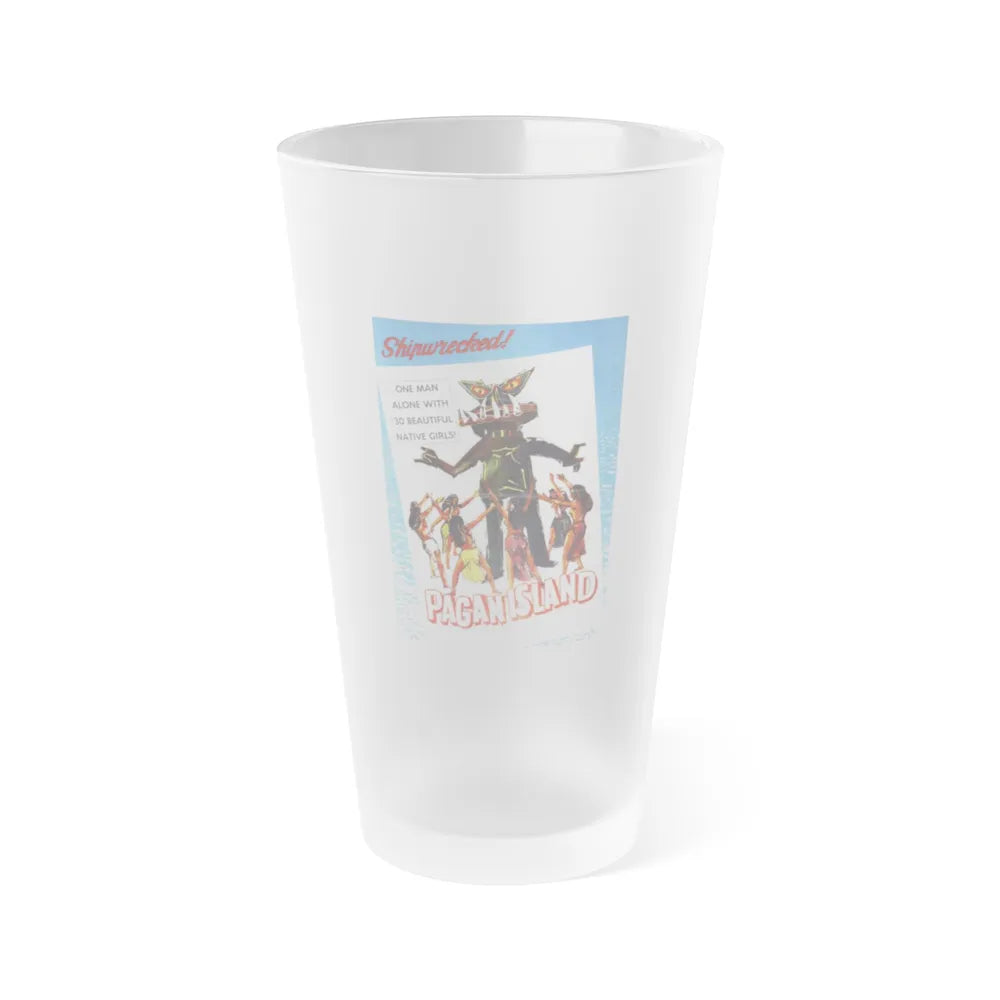 PAGAN ISLAND 1961 Movie Poster - Frosted Pint Glass 16oz-16oz-Frosted-Go Mug Yourself