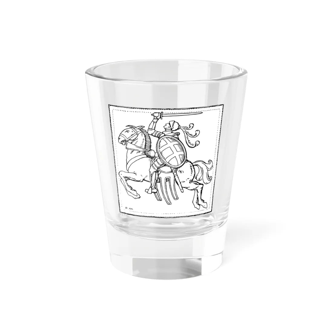 Pahonia. Пагоня 1918 2 (Belarus) (Coat of Arms) Shot Glass 1.5oz 1.5oz - Go Mug Yourself